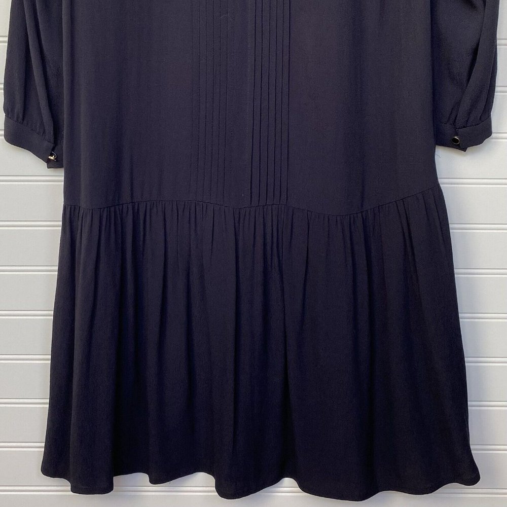 Anthropologie X Maeve Galina Blue Pintuck Quilted Drop Waist Dress | Size S - Picture 9 of 13